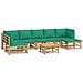 Set Salotto da Giardino 8pz con Cuscini Verdi Bambù - Foto miniatura 1