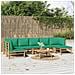 Set Salotto da Giardino 8pz con Cuscini Verdi Bambù - Foto miniatura 2