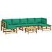 Set Salotto da Giardino 8pz con Cuscini Verdi Bambù - Foto miniatura 3