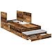 Struttura letto con contenitore in legno antico 100x200 cm - Foto miniatura 1
