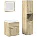 Set Mobili da Bagno 4 pz Rovere Sonoma in Legno Multistrato - Foto miniatura 1
