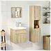 Set Mobili da Bagno 4 pz Rovere Sonoma in Legno Multistrato - Foto miniatura 3