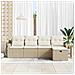 Set Divano da Giardino con cuscino 5 pcs Beige Poly Rattan - Foto miniatura 3