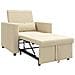 Divano Letto Singolo Crema 90 x 165 x 87 cm Tessuto - Foto miniatura 4