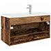 Mobile da Bagno con Lavabo Integrato e Rubinetto Legno Antico - Foto miniatura 8