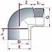 Raccordo Pvc A 90° - Manicotto Femmina/maschio 63 Mm - Pn10 - Foto miniatura 2