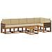 Set di divani da esterno 7 pcs Naturale e Beige Poliestere - Foto miniatura 1