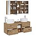 Set di mobili per il bagno 4 pcs Rovere Artigianale - Foto miniatura 3
