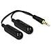 Cavo Adattatore Audio splitter jack stereo M / 2xF 3,5 mm + Controllo Volume 19cm - Foto miniatura 1