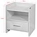 Comodino Bianco, Comodino Letto Con Cassetto Fbt66-w - Foto miniatura 2