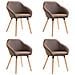Sedie Da Pranzo 4 Pz Marroni In Tessuto - Foto miniatura 2