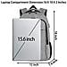 Viaggi Laptop Backpack Di Lavoro Bag Lightweight Laptop Bag Con Porta Usb Di Ricarica Anti Theft Affari Zaino Water Resistant Regalo Scuola Zaino Per Uomini E Donne Adatto 15.6 Inch Laptop-gray - Foto miniatura 2