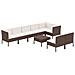 Set Divani Da Giardino 9 Pz Con Cuscini In Polyrattan Marrone - Foto miniatura 2