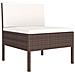 Set Divani Da Giardino 9 Pz Con Cuscini In Polyrattan Marrone - Foto miniatura 3