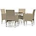 Set Mobili Da Pranzo Per Giardino 5 Pz In Polyrattan Beige - Foto miniatura 1