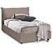 Letto Piazza E Mezza Clara, Letto Contenitore Con Rivestimento In Ecopelle, 100% Made In Italy, Apertura Frontale, Con Materasso Cm 120x190 Incluso, Tortora - Foto miniatura 1