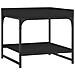 Tavolino Da Salotto Nero 49,5x49,5x45 Cm In Legno Multistrato - Foto miniatura 2