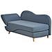 Chaise Longue Versione Sinistra Meri Lino Sintetico Blu Scuro Con Contenitore - Foto miniatura 3