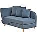 Chaise Longue Versione Sinistra Meri Lino Sintetico Blu Scuro Con Contenitore - Foto miniatura 5