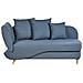 Chaise Longue Versione Sinistra Meri Lino Sintetico Blu Scuro Con Contenitore - Foto miniatura 6