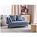 Chaise Longue Versione Sinistra Meri Lino Sintetico Blu Scuro Con Contenitore - Foto miniatura 1