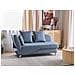Chaise Longue Versione Sinistra Meri Lino Sintetico Blu Scuro Con Contenitore - Foto miniatura 7