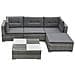 Set Divani Da Giardino 5 Pz Con Cuscini In Polyrattan Grigio - Foto miniatura 1