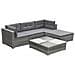 Set Divani Da Giardino 5 Pz Con Cuscini In Polyrattan Grigio - Foto miniatura 2