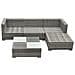 Set Divani Da Giardino 5 Pz Con Cuscini In Polyrattan Grigio - Foto miniatura 3