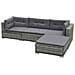 Set Divani Da Giardino 5 Pz Con Cuscini In Polyrattan Grigio - Foto miniatura 4