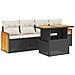 Set Divani Da Giardino 5 Pz Con Cuscini In Polyrattan Nero - Foto miniatura 1