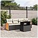 Set Divani Da Giardino 5 Pz Con Cuscini In Polyrattan Nero - Foto miniatura 3