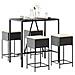 Set Bar Da Giardino 5 Pz Con Cuscini In Polyrattan Nero - Foto miniatura 1