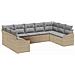 Set di Divani da Giardino da 9 Pezzi con Cuscini Beige in Rattan Polietilene - Foto miniatura 1