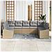 Set di Divani da Giardino da 9 Pezzi con Cuscini Beige in Rattan Polietilene - Foto miniatura 3