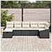 Set Divano da Giardino a 7 Pezzi con Cuscini Nero Polyrattan - Foto miniatura 3