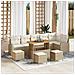 Set Divano Giardino 10 Pezzi con Cuscini Beige Polyrattan Acacia, Divano Giardino per 2 Persone con Cuscini Beige Polyrattan, Set da Pranzo Giardino 4 Pezzi con Cuscini Beige Polyrattan Acacia - Foto miniatura 2