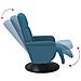 Poltrona Reclinabile Massaggiante con Poggiapiedi Blu Velluto - Foto miniatura 7