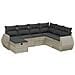 Set Divani da Giardino 7pz con Cuscini Grigio Chiaro Polyrattan - Foto miniatura 1