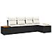 Set Divano da Giardino 5 pcs Nero e crema 184 x 62 x 85 cm - Foto miniatura 1