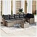 Set Divano da Giardino con cuscino 8 pcs Grigio Poly Rattan - Foto miniatura 2