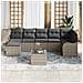 Set Divano da Giardino con cuscino 8 pcs Grigio Poly Rattan - Foto miniatura 3