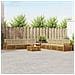 Set di divani da esterno con cuscino 9 pcs Naturale e Beige - Foto miniatura 2