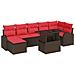 Set Divano da Giardino con cuscino 8 pcs Marrone Poly Rattan - Foto miniatura 1