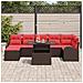 Set Divano da Giardino con cuscino 8 pcs Marrone Poly Rattan - Foto miniatura 3
