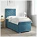 Letto box spring con materasso Blu 100 x 200 cm Velluto - Foto miniatura 2