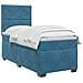 Letto box spring con materasso Blu 100 x 200 cm Velluto - Foto miniatura 3