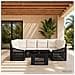 Set Divano da Giardino 7 pz Nero e Bianco Crema polyrattan - Foto miniatura 2
