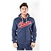 Felpa Uomo Varsity Full Zip Con Cappuccio S Blu - Foto miniatura 1