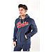 Felpa Uomo Varsity Full Zip Con Cappuccio S Blu - Foto miniatura 2